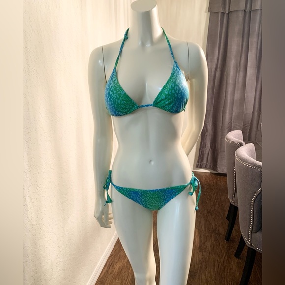 Animal print bikini. Arizona brand. Color: Blue/Green. Medium (true fit) NWOT - Picture 1 of 3
